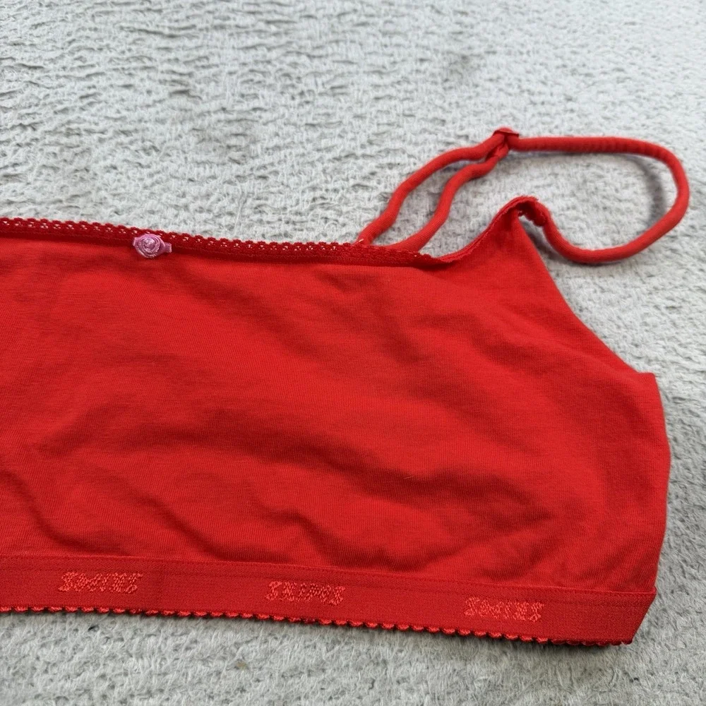 SKIMS Bralette Womens 2X Red Cotton Jersey Scoop Bra Wireless Logo Adjustable - Picture 2 of 8